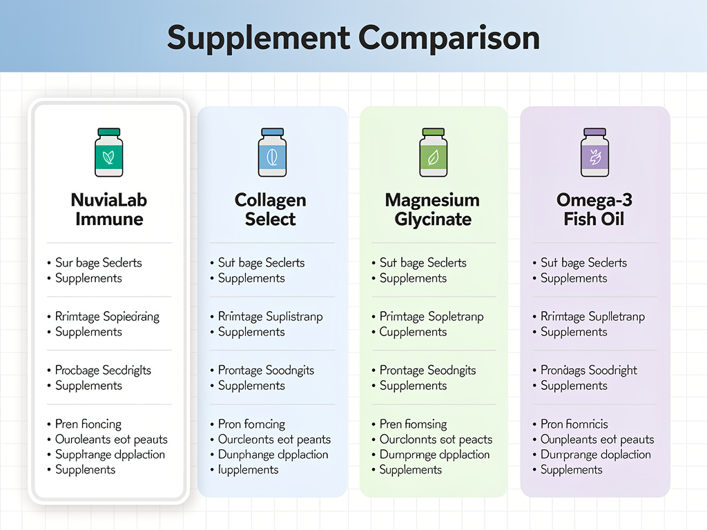 Comparison chart of 5 best immunity supplements for women over 40