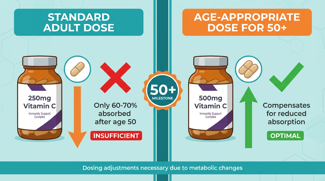 age-appropriate vitamin dosing for immunity after 50