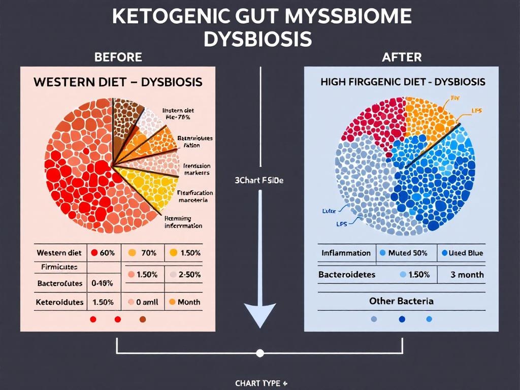 Ketogenic Diet & Microbiome: How Gut Bacteria Determine Your Weight Loss Success Scientific chart showing Bacteroidetes vs Firmicutes bacterial ratio changes during ketogenic diet adaptation