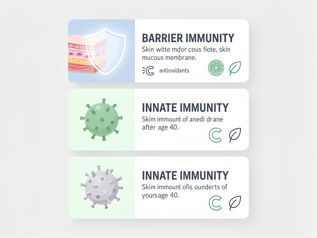 Four-layer immunity system showing immune function changes in women over 40