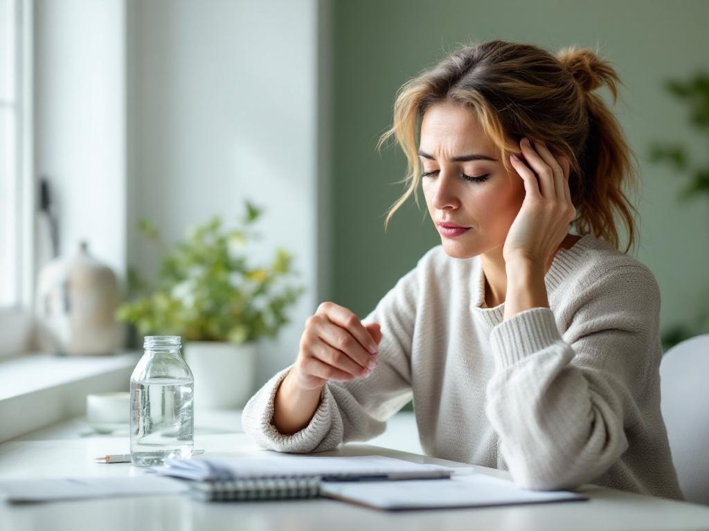 Woman in her 40s at desk experiencing fatigue recognizing hidden signs 
of blood sugar dysregulation