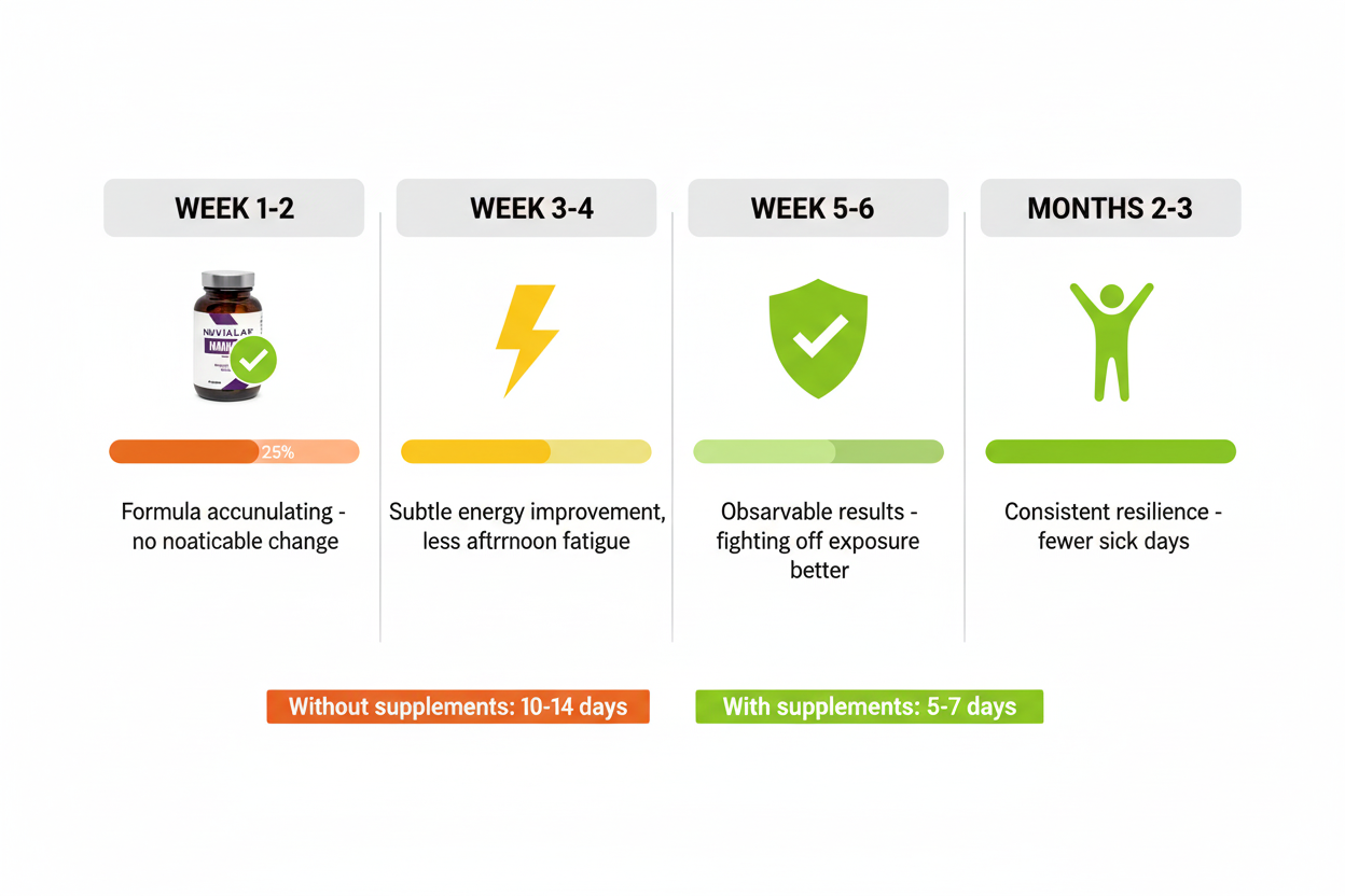 8-week timeline for immunity after 50 supplement results