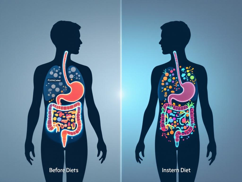 Ketogenic Diet & Microbiome: How Gut Bacteria Determine Your Weight Loss Success ketogenic diet microbiome illustration showing healthy gut bacteria transformation for weight loss