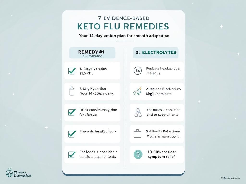 7 keto flu remedies checklist: hydration, electrolytes, sleep, exercise, diet, timeline, supplements