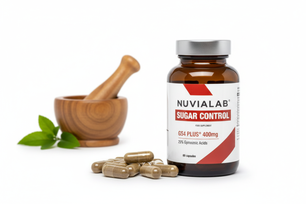 NuviaLab Sugar Control supplement with GS4 PLUS Gymnema extract 400mg - 25% standardized gymnemic acids for blood sugar support