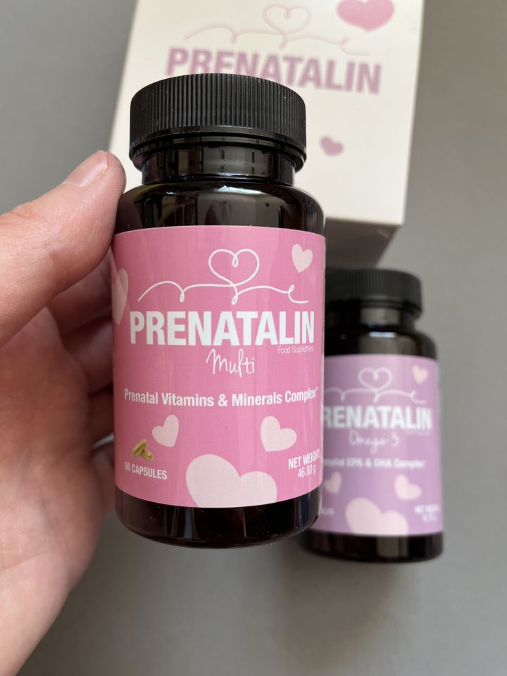 Prenatalin prenatal vitamin set with Multi and Omega-3 supplements containing 
Quatrefolic and DHA for pregnancy
