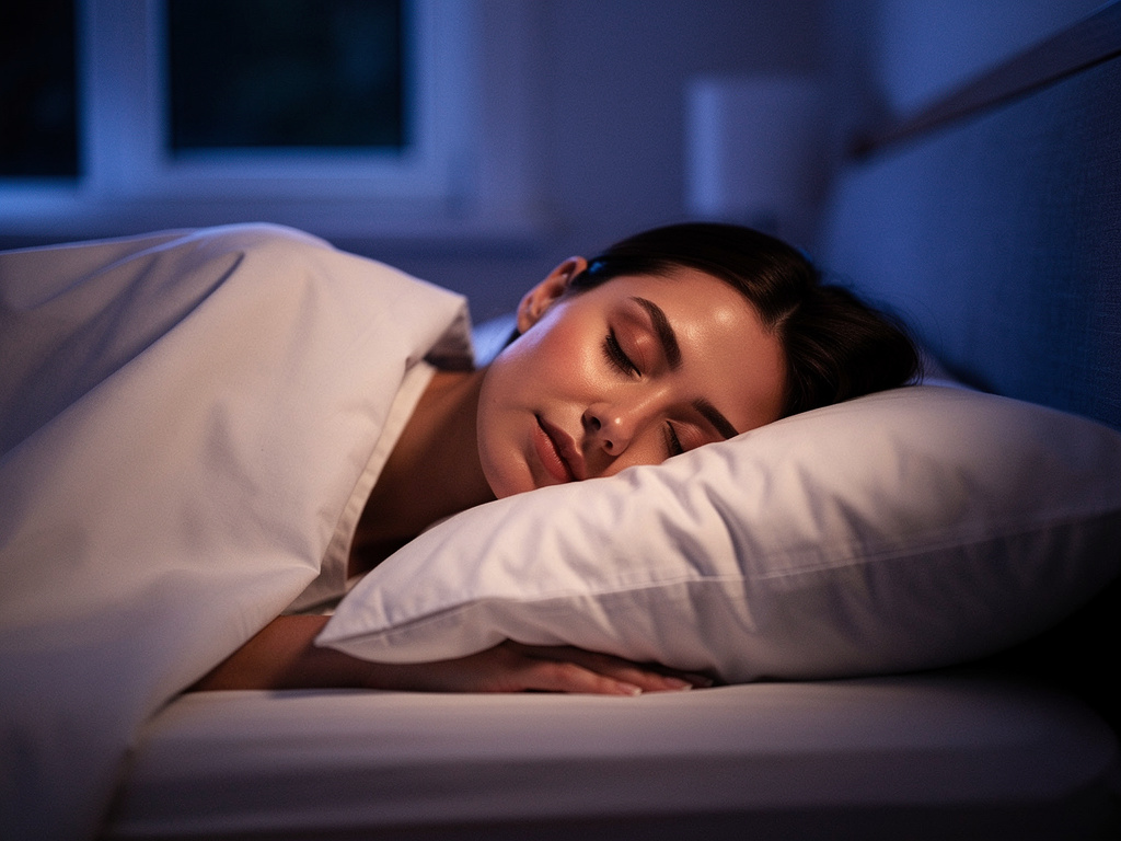 Woman sleeping peacefully demonstrating how to burn fat while you sleep without stimulants naturally