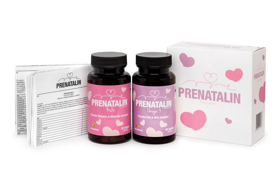 Close-up comparison of prenatal vitamin supplement formats including capsules, delayed-release beads, softgels, and gummy vitamins