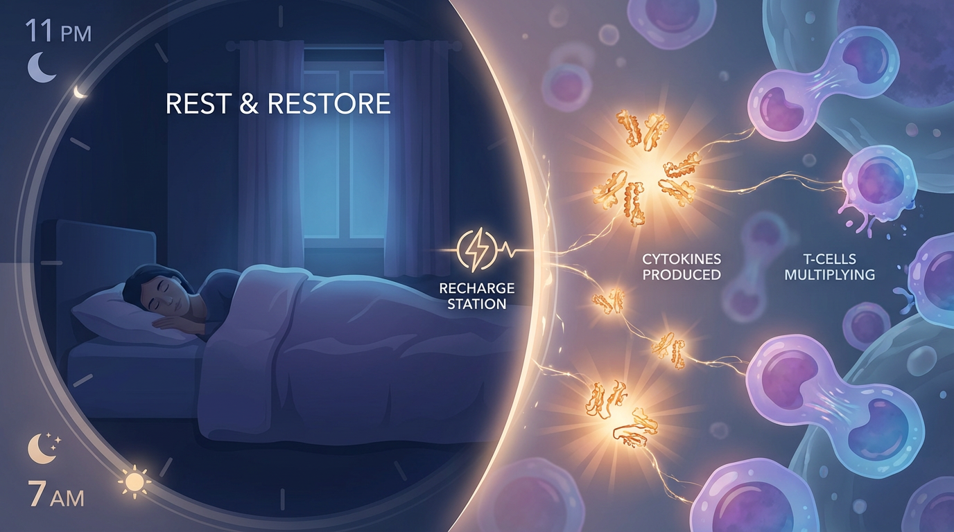 Sleep as daily habit for immune system cytokine production and T-cell regeneration